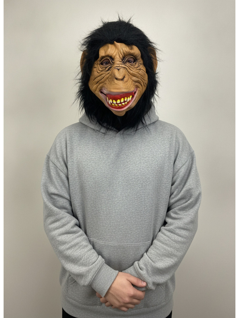 Monkey Latex Mask With Black Fur Hair